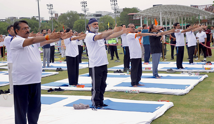 Yoga Day celebrations at DDA’s Yamuna Sports Complex